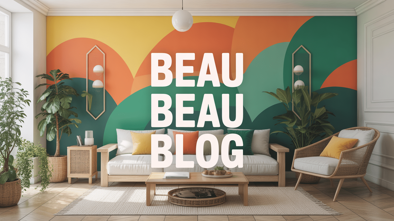 beau beau blog interieur moderne et chaleureux avec papier peint couleur