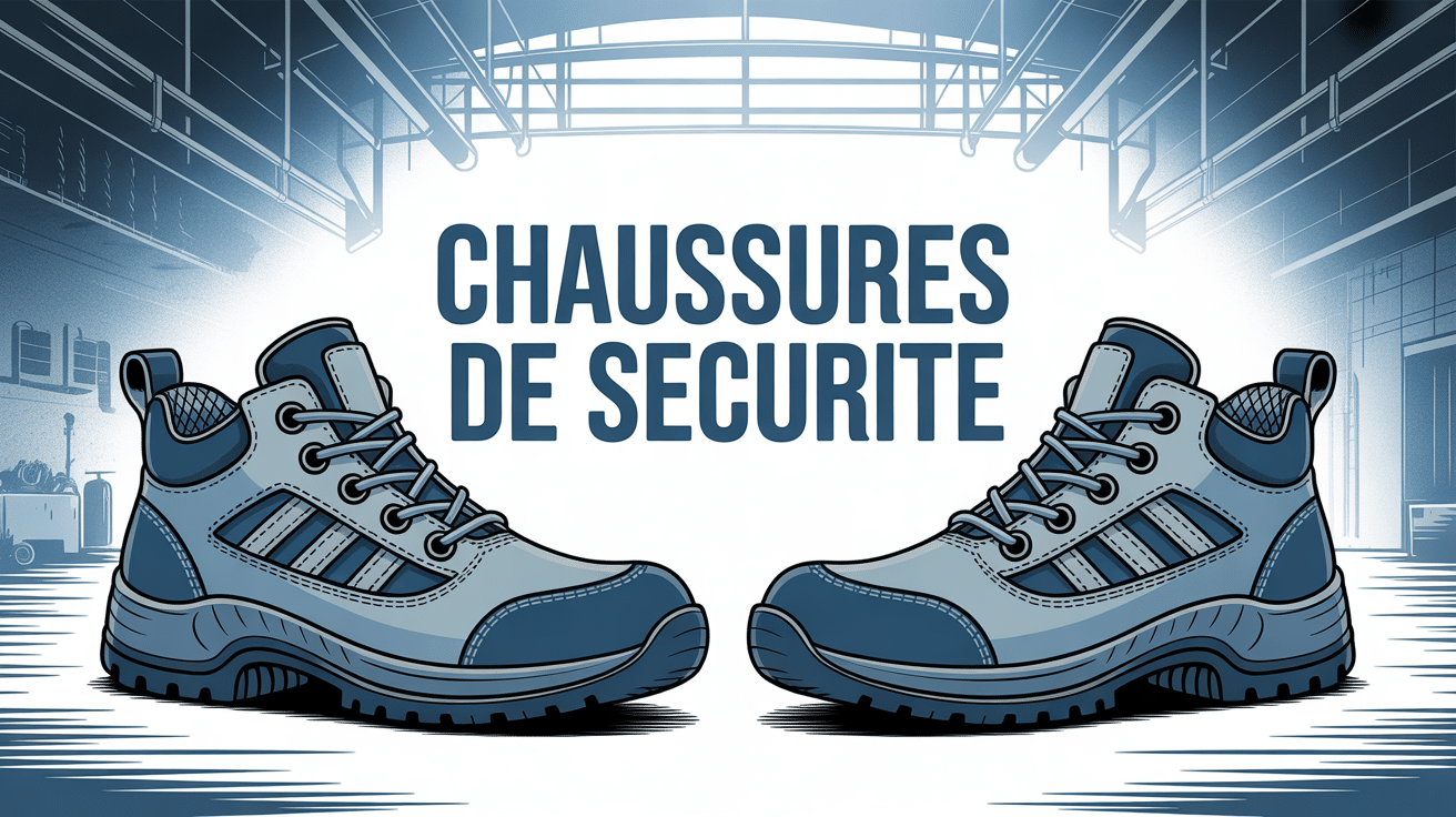 illustration chaussures de sécurité modyf fond industriel