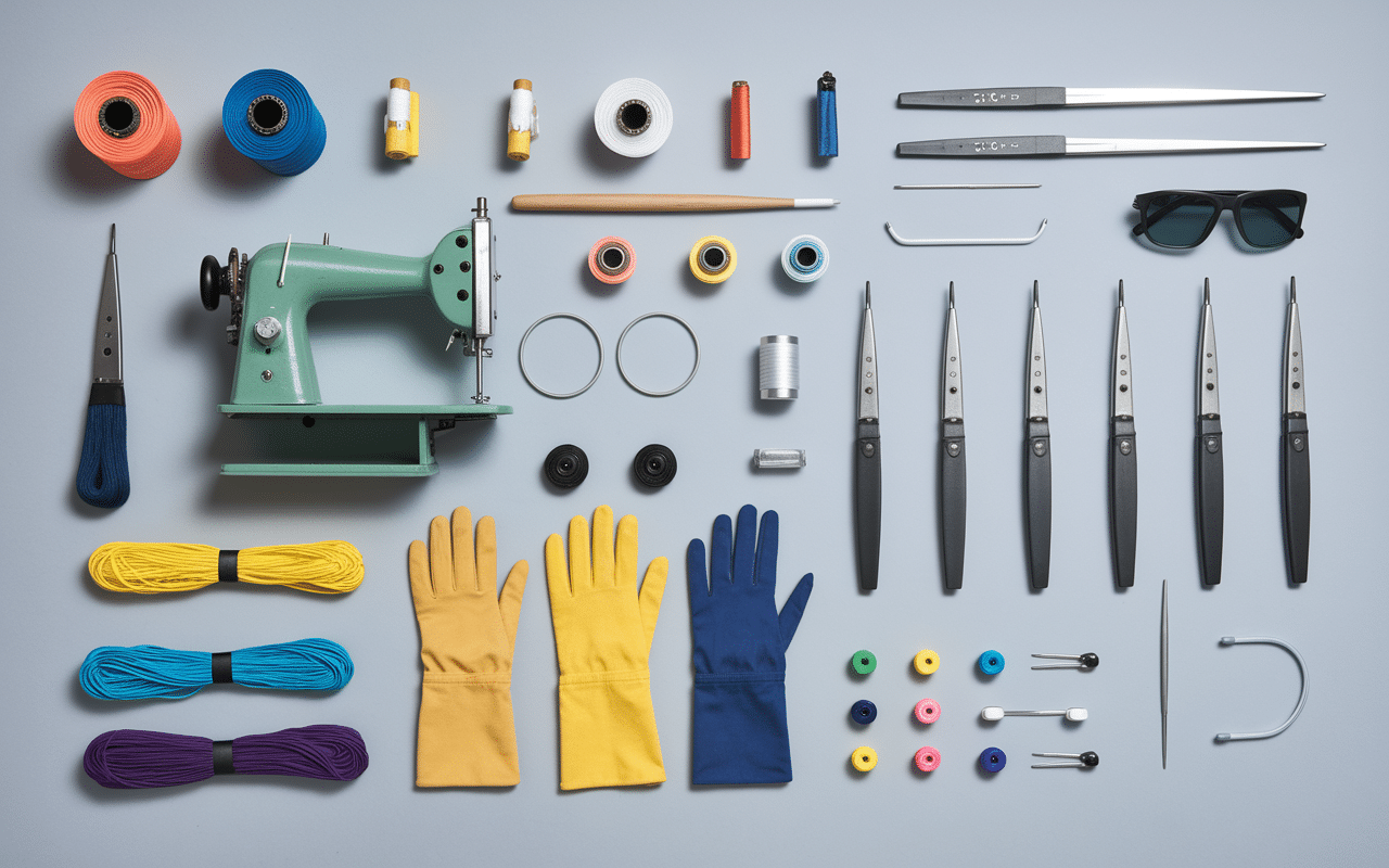 outils couture pour coudre une bâche à bulle