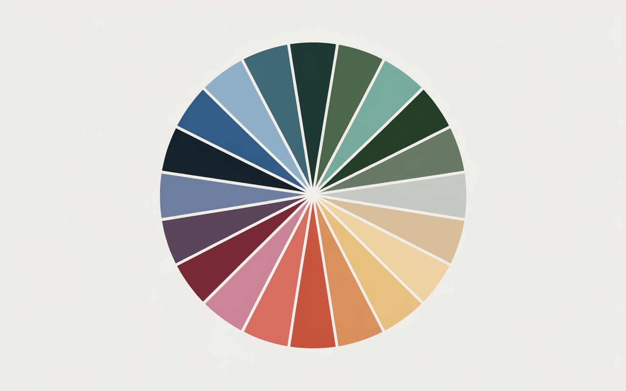 roue chromatique couleurs en l familles bleus verts violets neutres