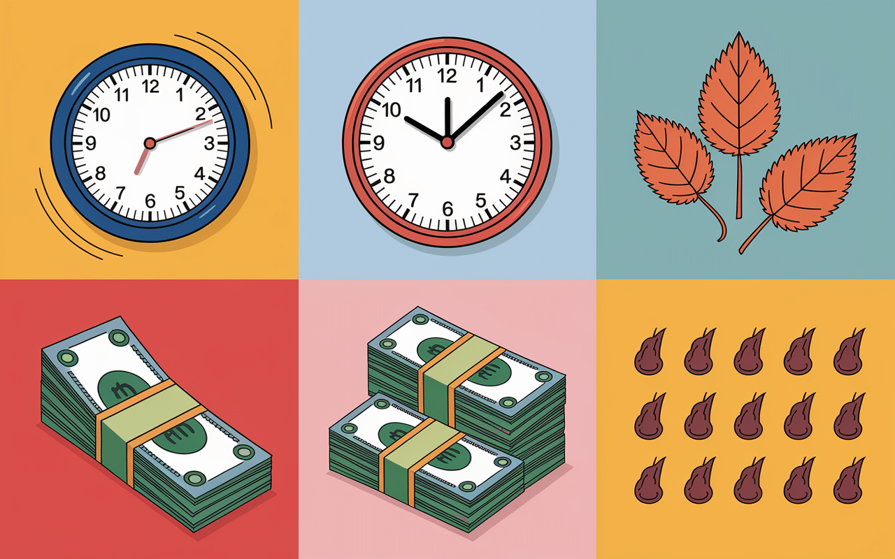 Illustration infographie des 5 principaux inconvénients du gazon anglais