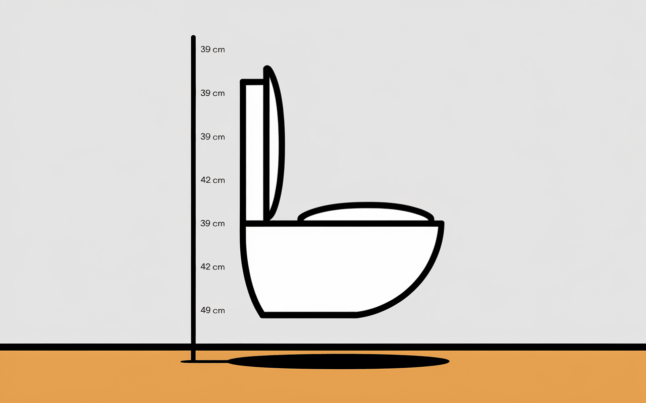 schéma technique hauteur wc suspendu 39-42 cm