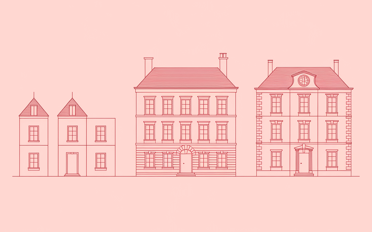 Schéma toitures communes sans copropriété maisons mitoyennes ancien immeuble