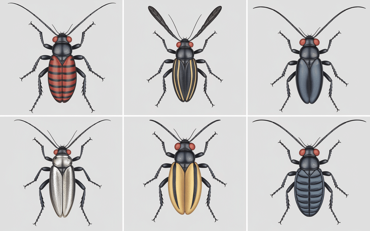 Gros plan insectes noirs maison charançon moucheron anthrène poisson d'argent fourmi