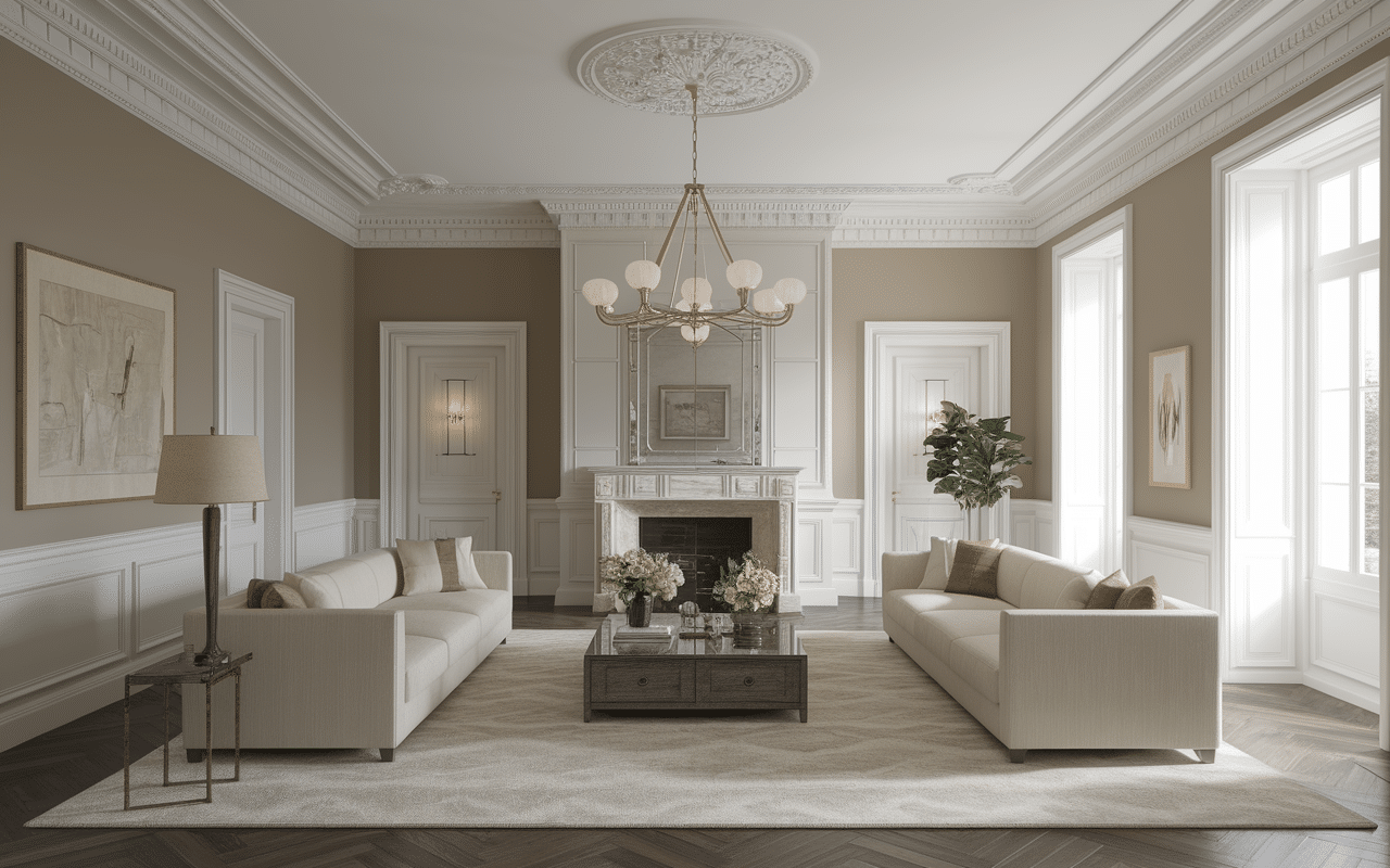 Salon Maison Ethier mêlant charme intemporel et modernité