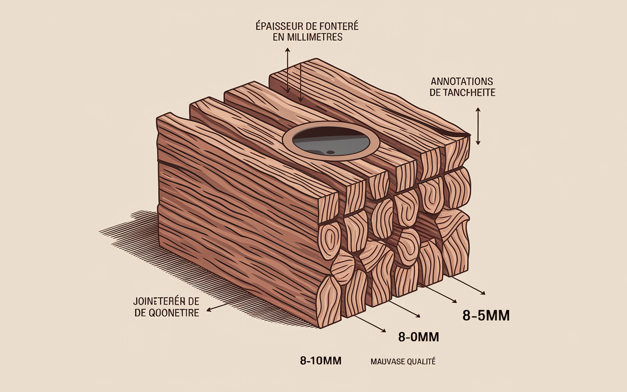 Schéma technique coupe transversale poêle à bois qualité comparée