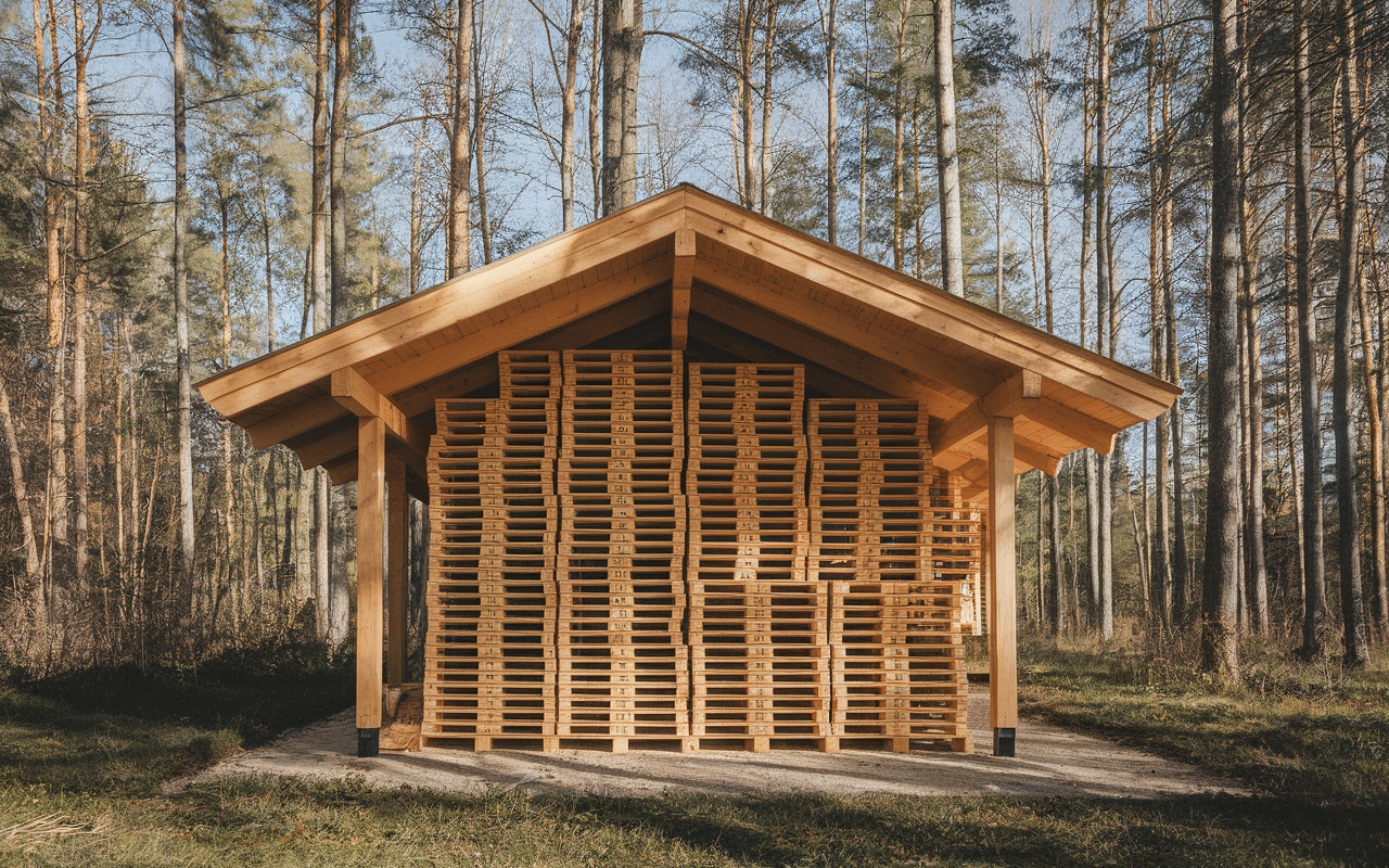 Abri bois prevention merule sur bois de chauffage palettes ventilation hygrometre