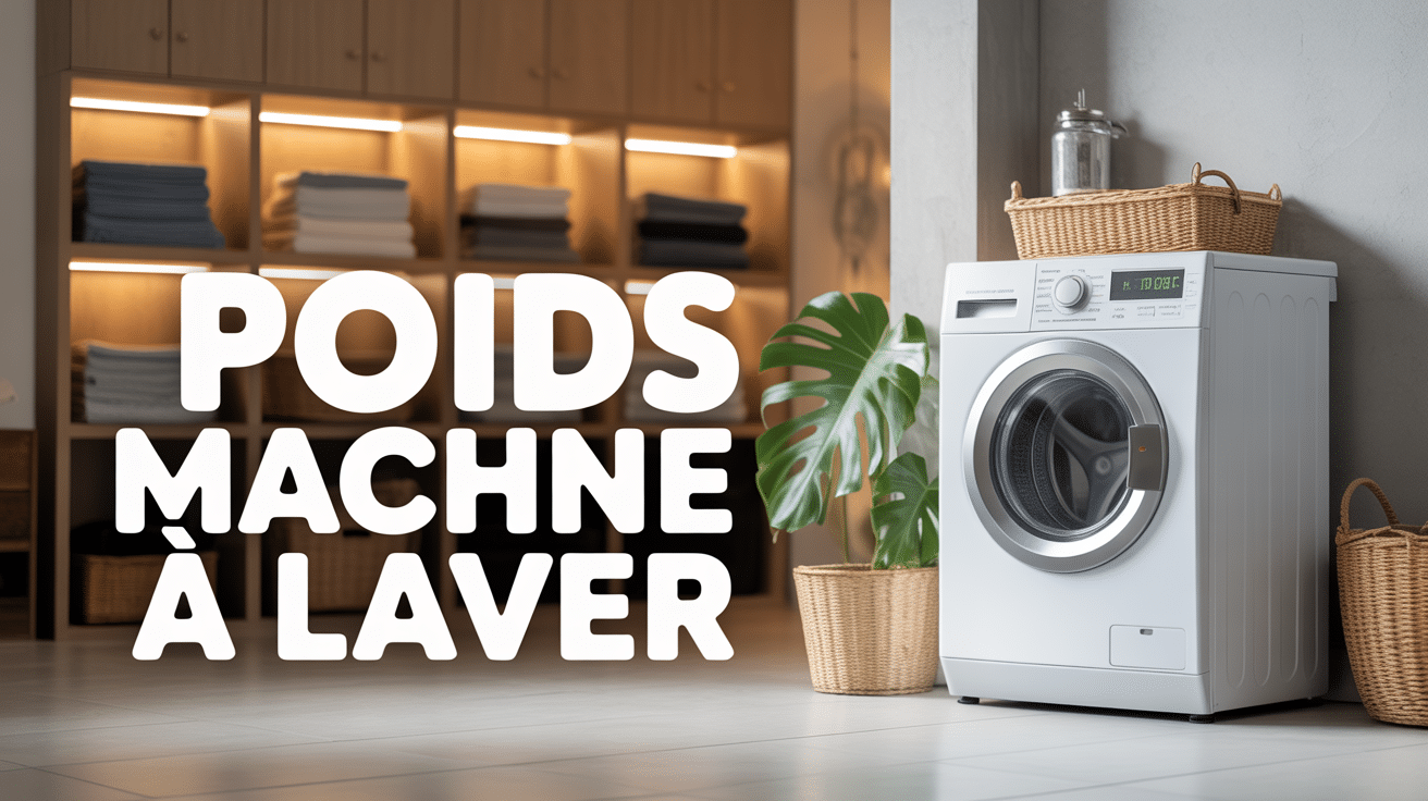 Machine à laver moderne avec balance affichant poids