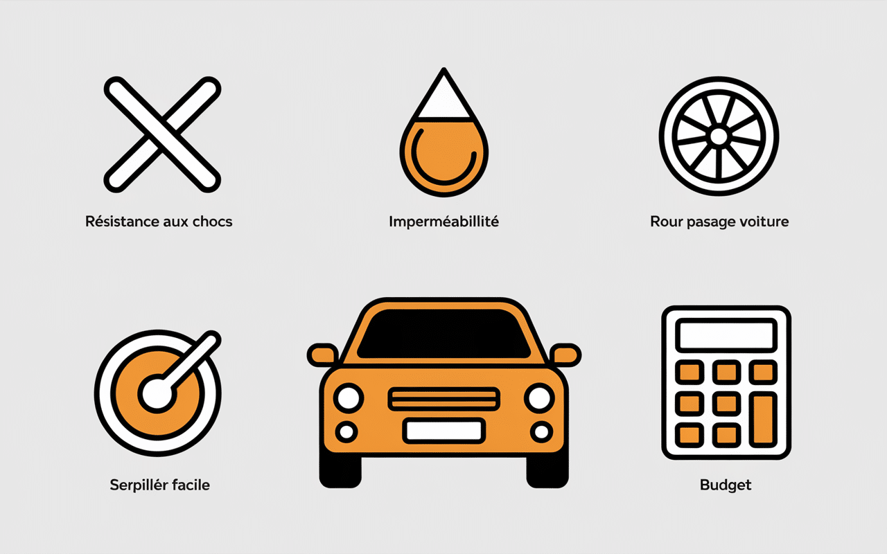 Infographie criteres choix revetement pour sol garage