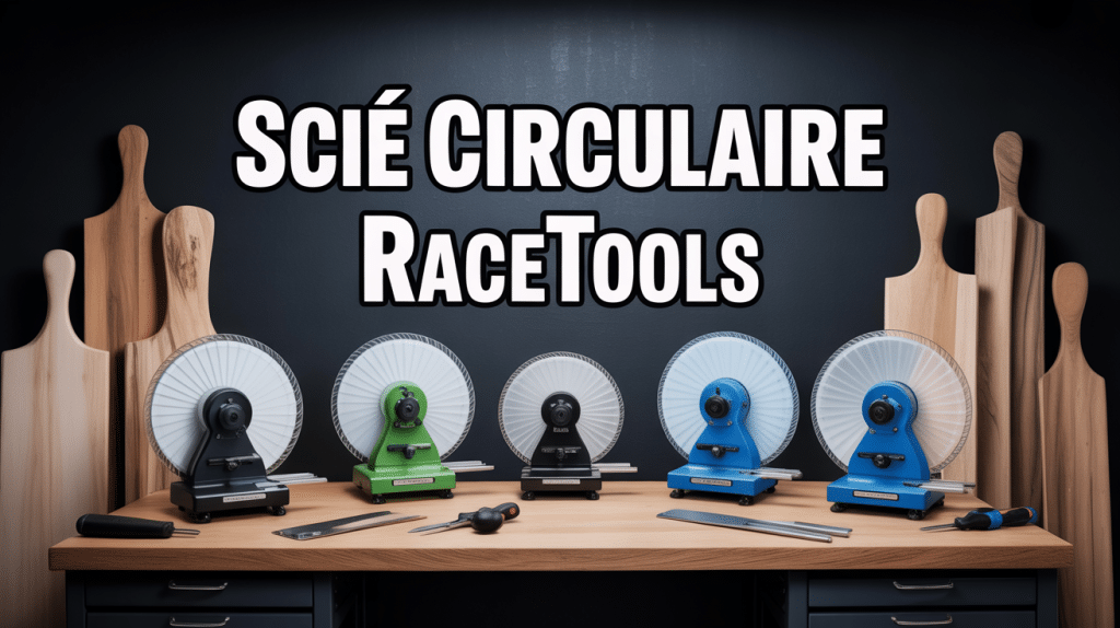 Atelier menuiserie avec scies circulaires Racetools sur établi