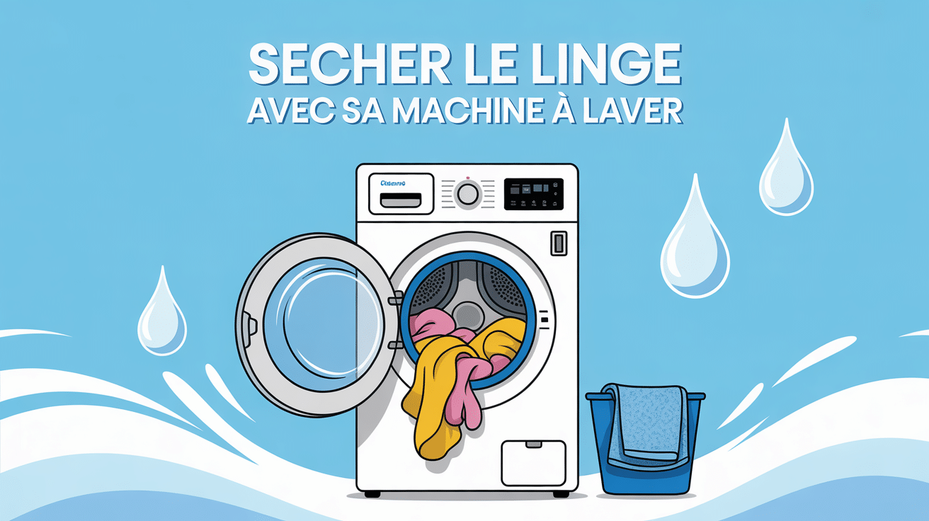 machine a laver linge coloré serviette bleue secher linge