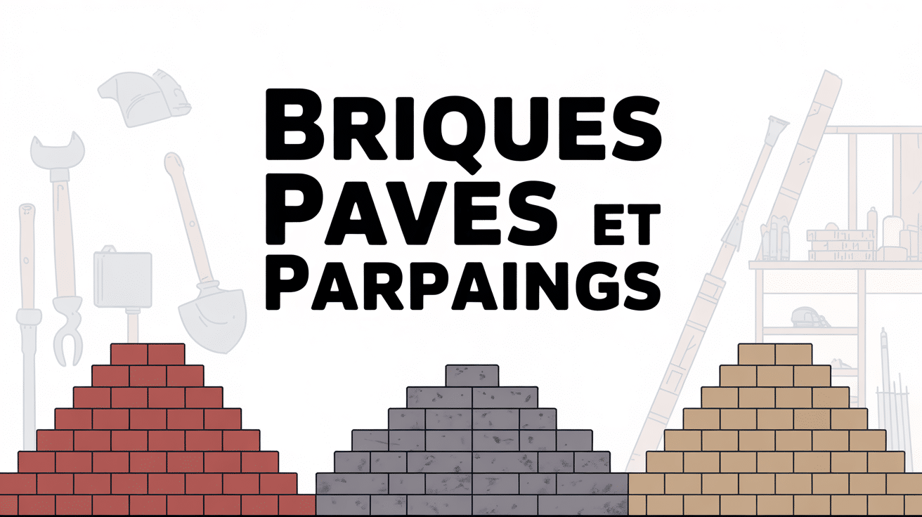 Chantier avec briques pavés et parpaings