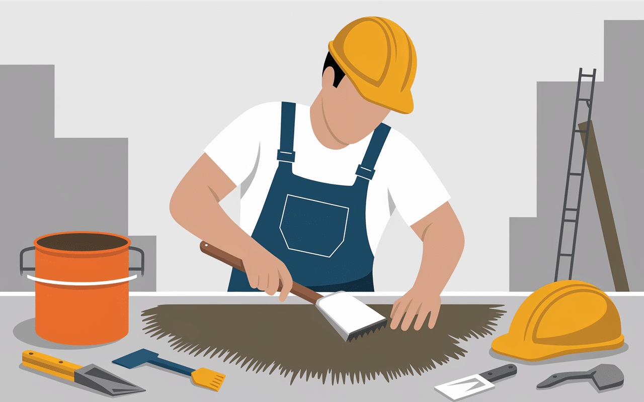 Bton appliquant revêtement béton