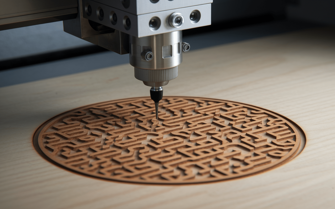 Machine CNC découpe placage bois avec précision