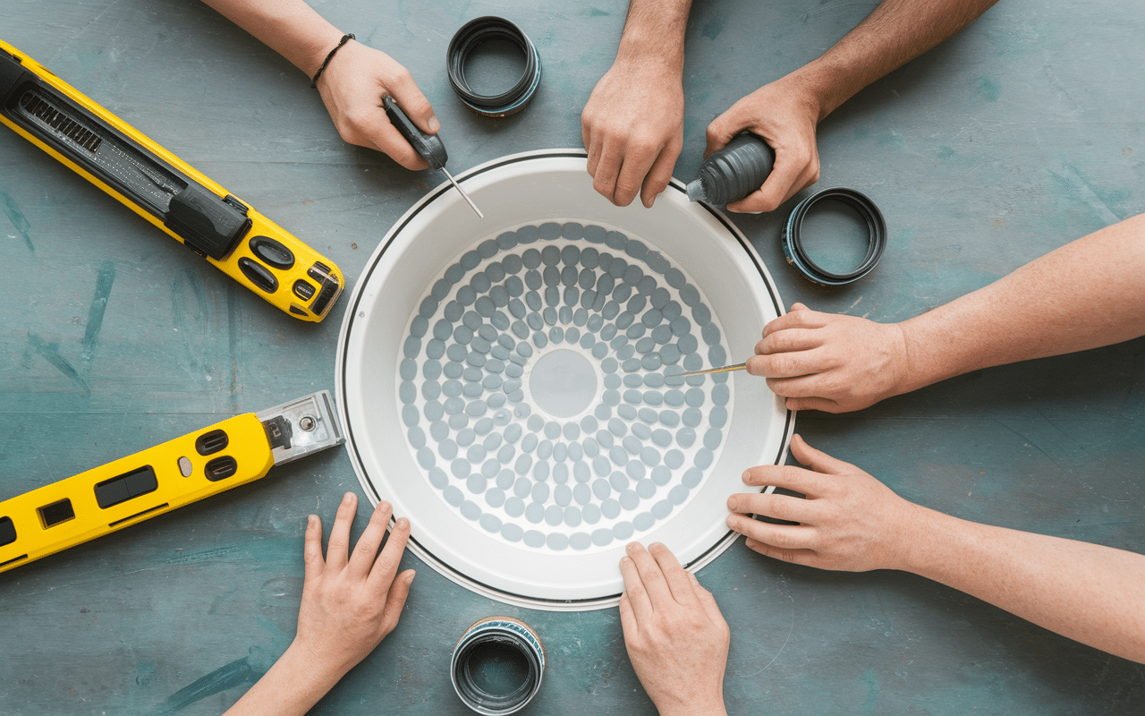 Outils pour installation de cabine de douche 80x80