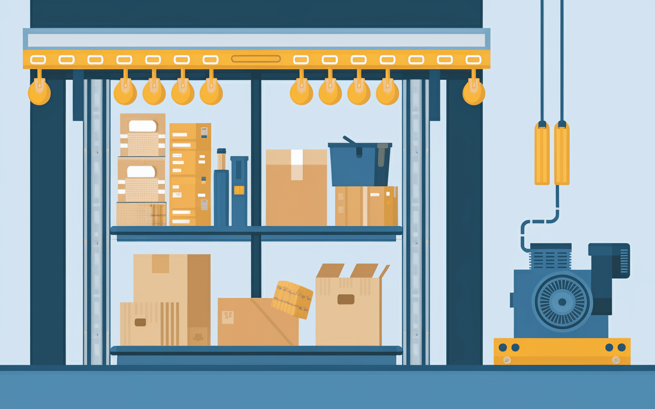 Illustration monte-charge domestique en fonctionnement