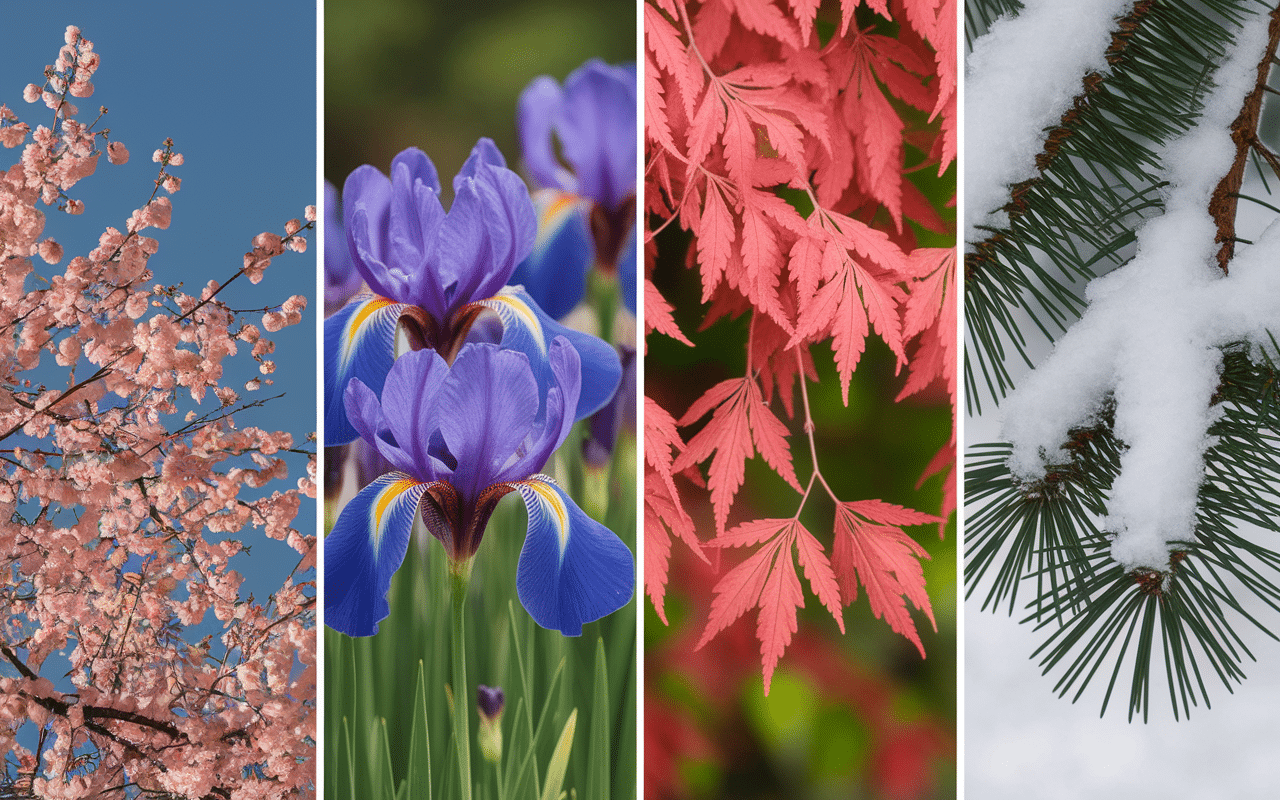 Motifs floraux japonais par saison