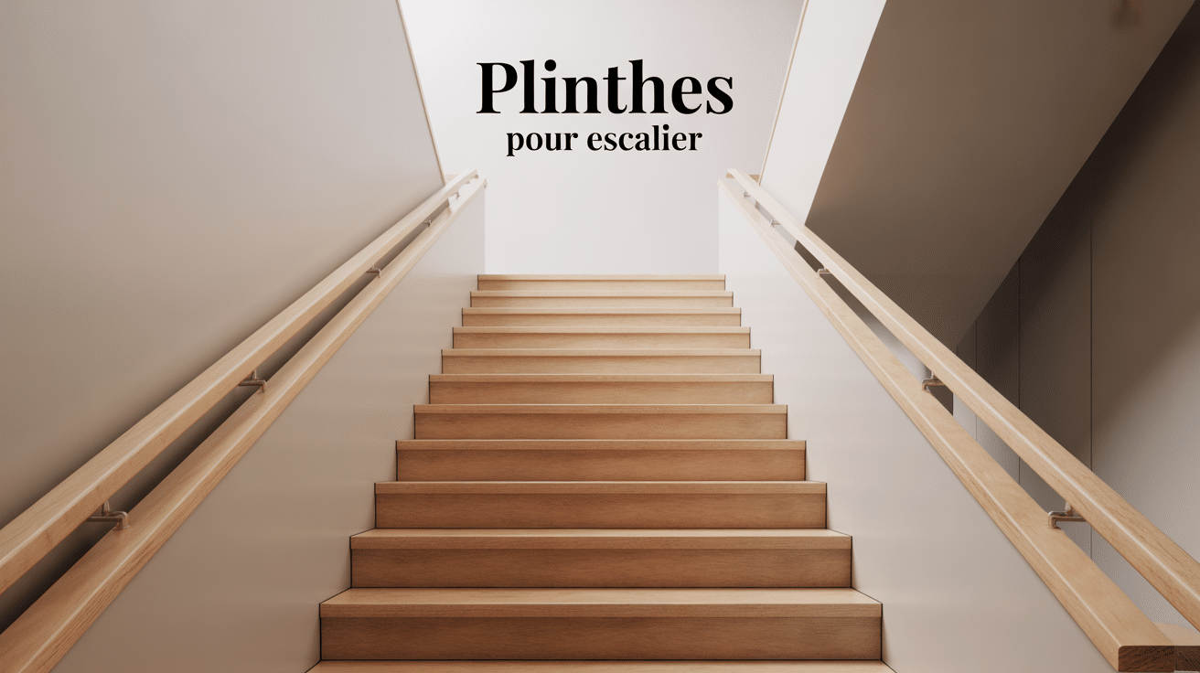 Vue d'ensemble des plinthes pour escalier en bois moderne