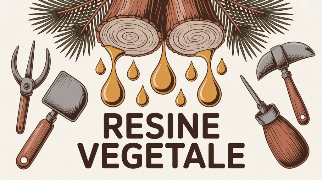 Illustration resine vegetale pin