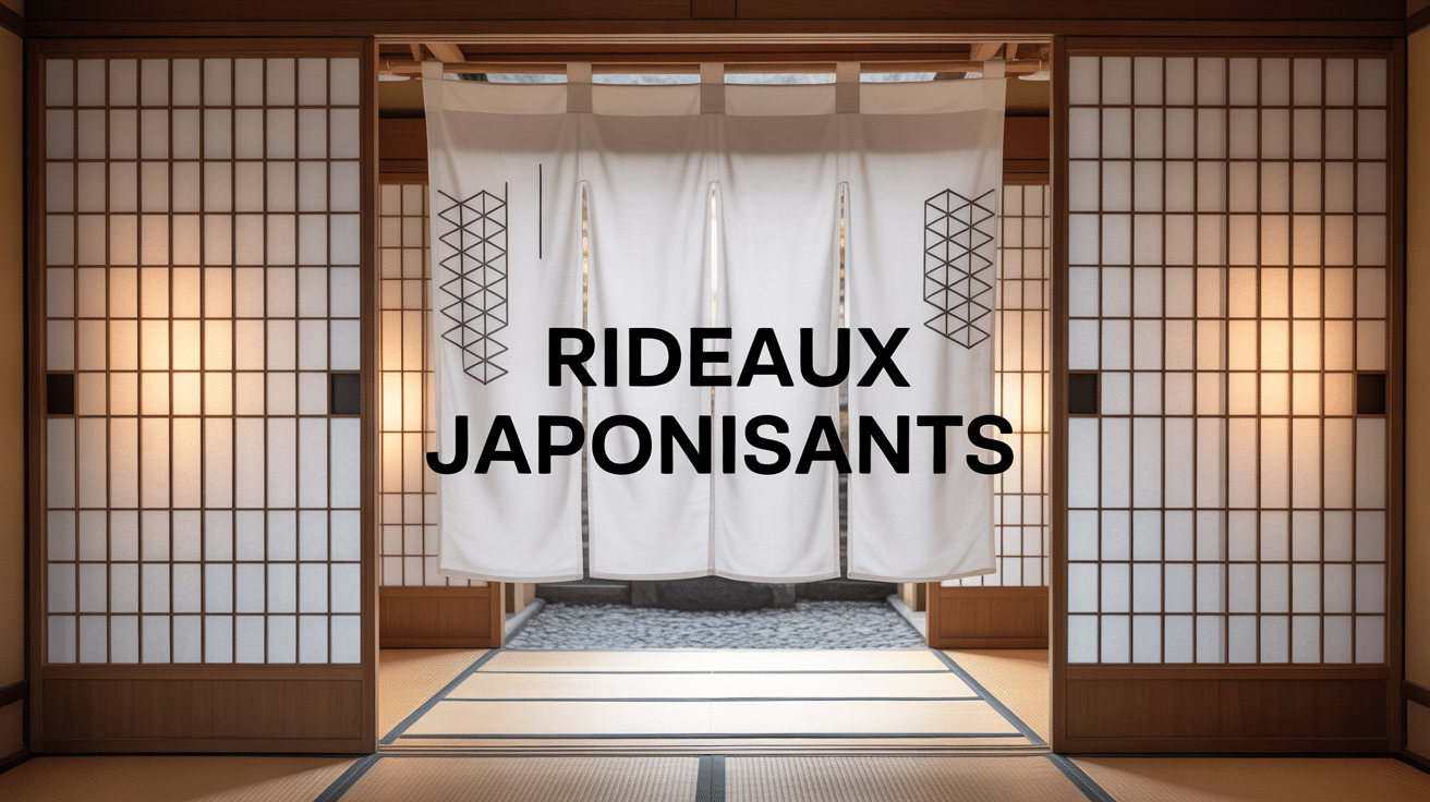 Intérieur moderne avec rideau japonisant traditionnel