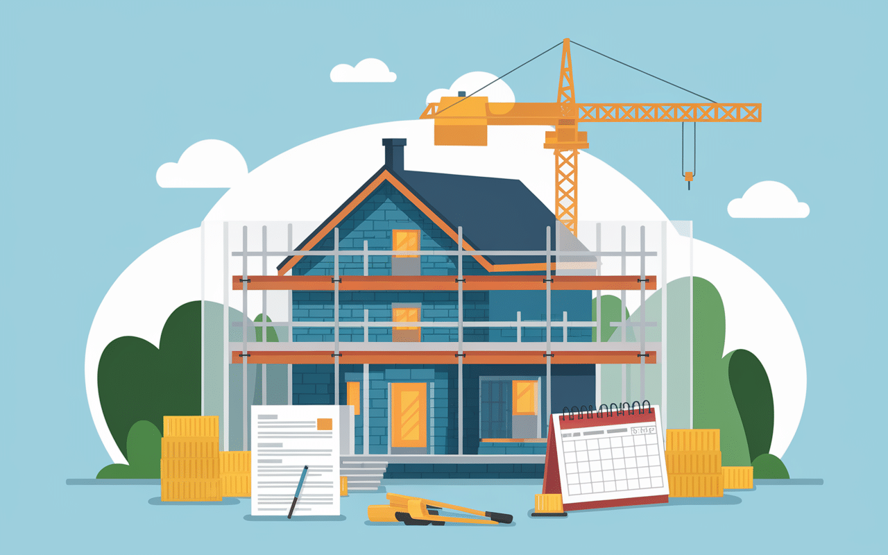 Maison protégée avec bouclier et outils