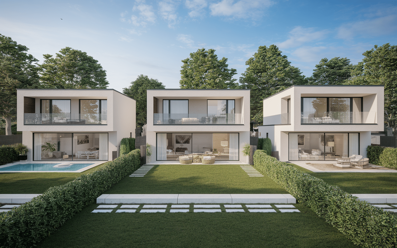 Maisons modernes Ancronix Vue aérienne