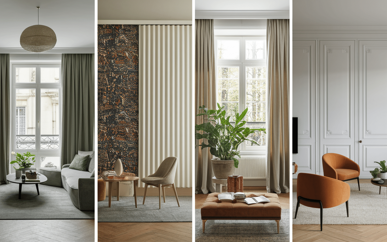 Collection de différents rideaux japonisants