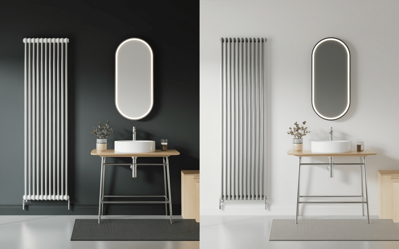 Comparaison de radiateurs design verticaux et horizontaux