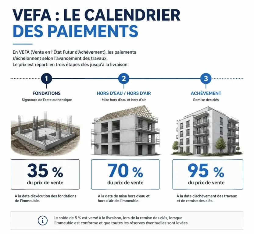 Échéancier des appels de fonds lors d'un achat en VEFA