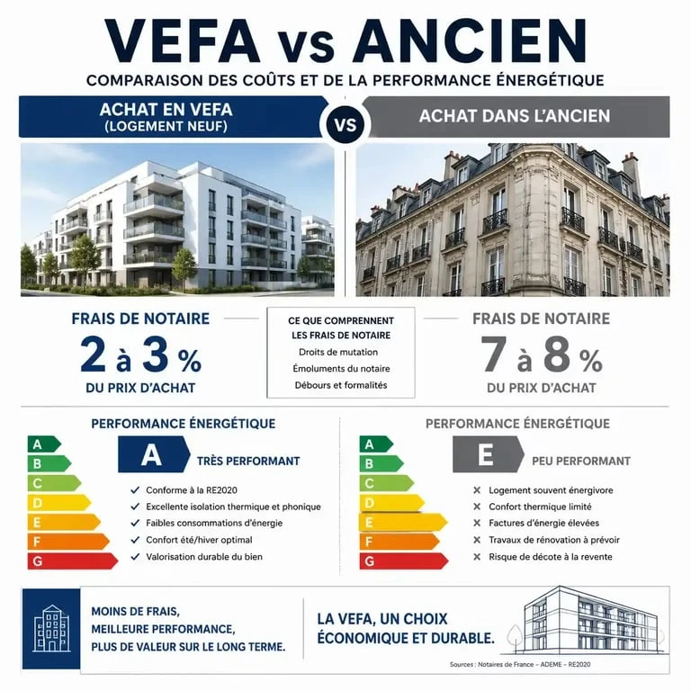 Comparatif des coûts et avantages entre un achat en VEFA et dans l'ancien pour votre projet immobilier
