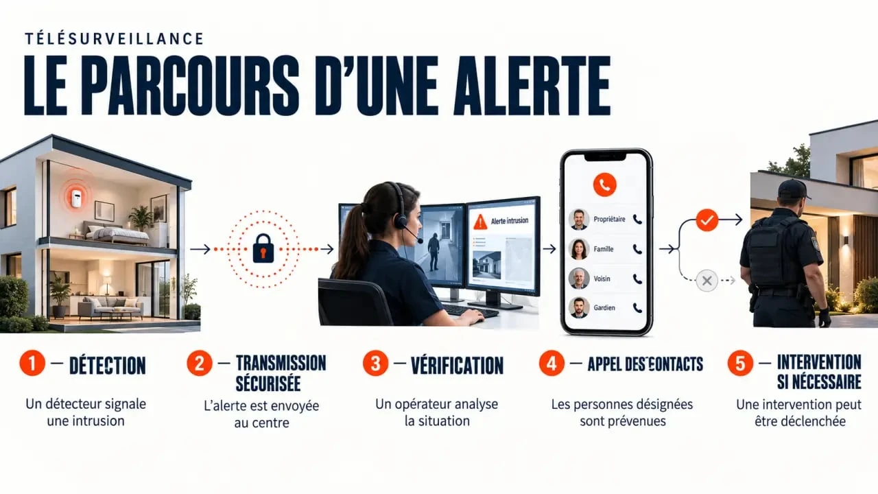 Fonctionnement d’un abonnement télésurveillance, de la détection à la levée de doute
