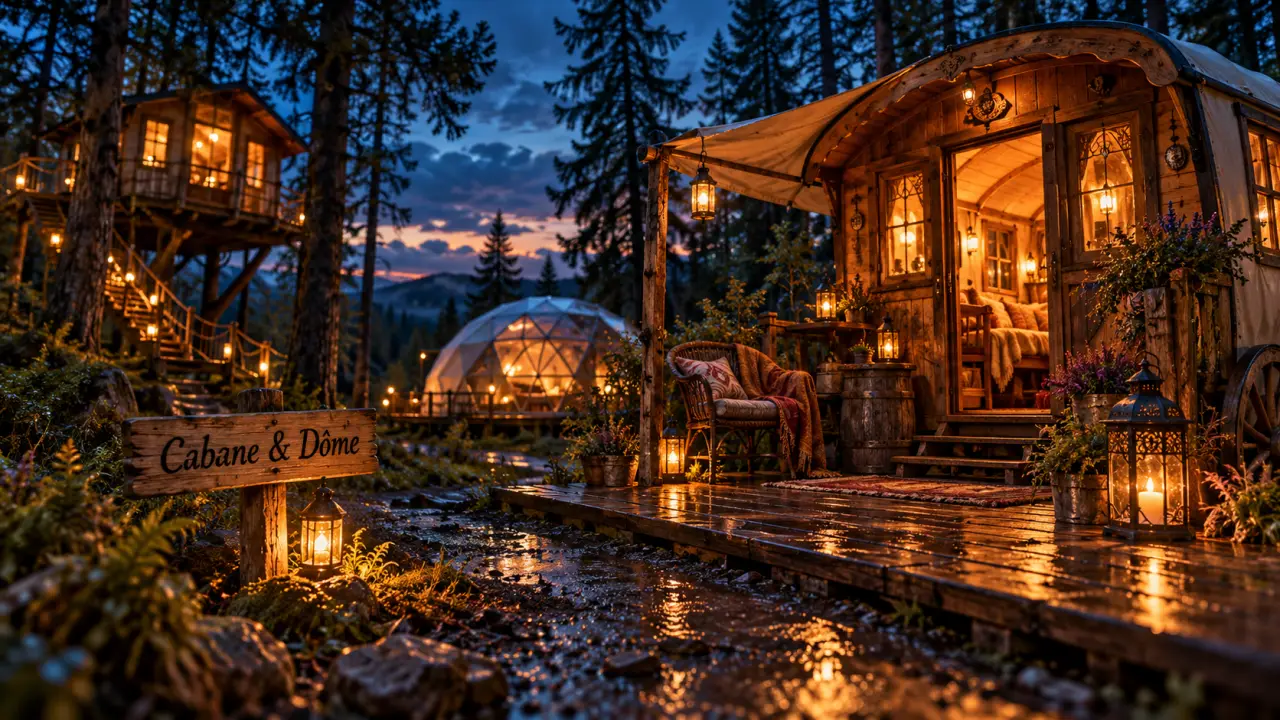 Habitat insolite : cabane et dôme en clairière, habitats insolites